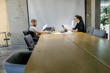 office workers doing brainstorming