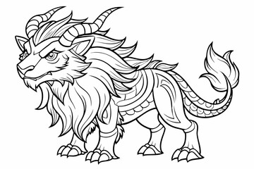 Fototapeta premium coloring page line art black vector