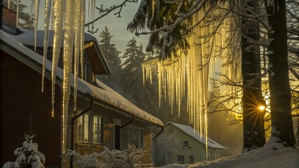 mesmerizing dance of icicles as they delicately