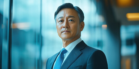 Business leader portrait corporate office professional photography urban environment close-up view confidence and leadership