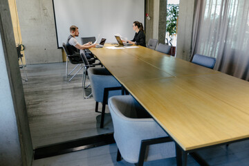 office workers doing brainstorming