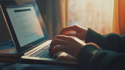 A person using a laptop to connect on a professional social networking platform