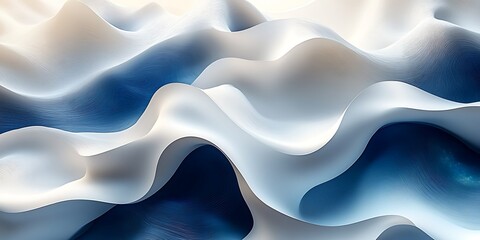 Fototapeta premium Abstract blue and white waves (8)