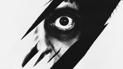 The Cabinet of Dr. Caligari poster depicting the hypnotist over the somnambulist with eyes wide open in fear.