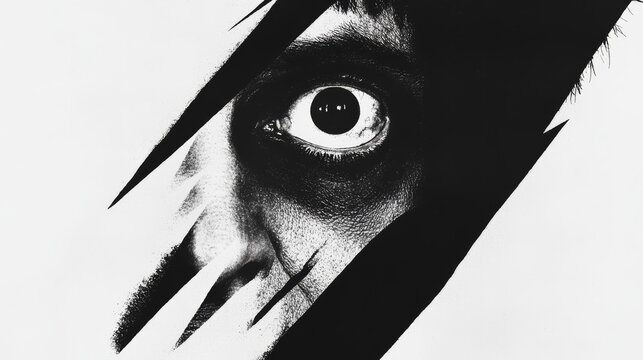 The Cabinet of Dr. Caligari poster depicting the hypnotist over the somnambulist with eyes wide open in fear.