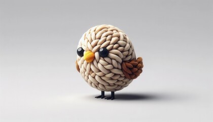Fototapeta premium Creative crafting technique handmade bird sculpture studio setting photography art macro perspective