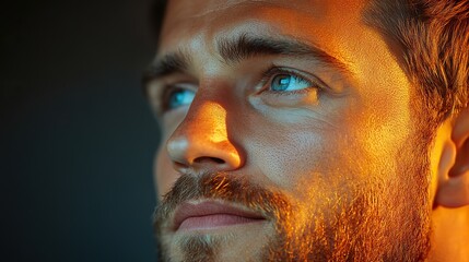 A man's ear, in detailed close-up, highlights the intricate auditory system, emphasizing hearing's importance.