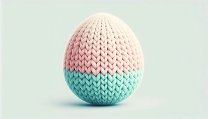 Creative knitted easter egg design home craft studio textile art soft palette close-up view
