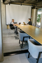 Office workers planning their job