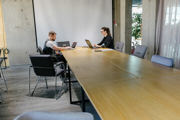 office workers doing brainstorming