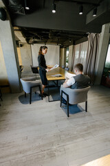 Office workers planning their job