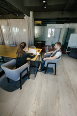 office workers doing brainstorming