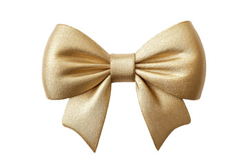 Elegant golden bow for decoration or gift wrapping, cut out