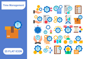 Time Management Icon Set, Collection of Time Management Icon Set - 25 Icons for Productivity, Scheduling, Planning, and Task Management