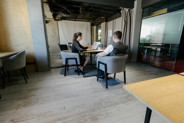 office workers doing brainstorming