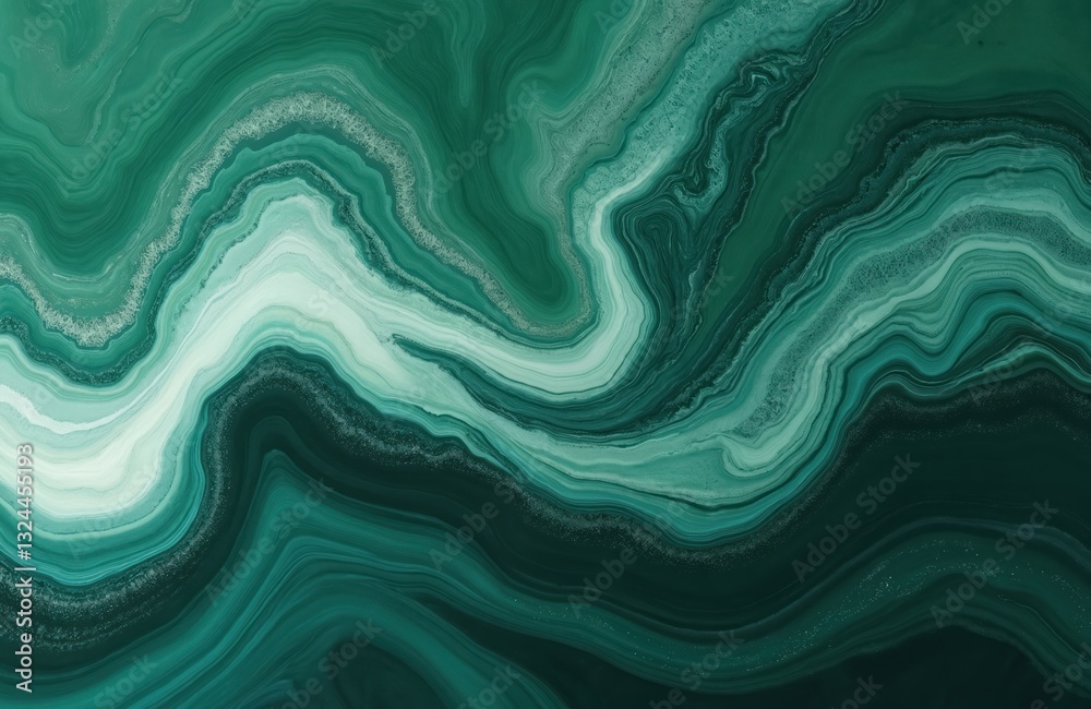 Poster jade green abstract with velvet liquid effect. marble texture background with malachite mineral vein