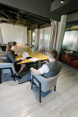 Office workers planning their job