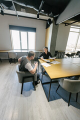 office workers doing brainstorming