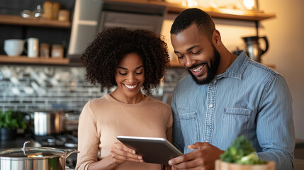 Modern Kitchen Collaboration with Digital Recipe Planning