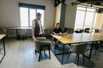 office workers doing brainstorming