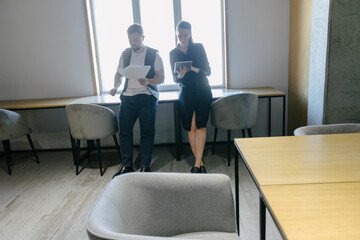 office workers doing brainstorming