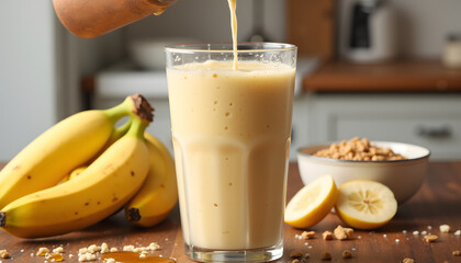 banana smoothie with banana and ingradiant 