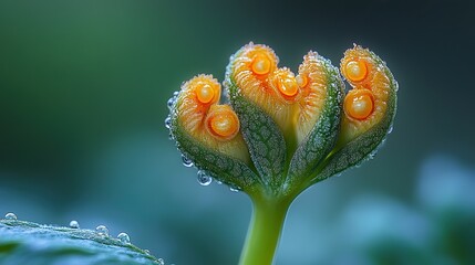 Obraz premium Against blurred green, vibrant young fern sprout unfurls, representing new life, growth, and sustainability.