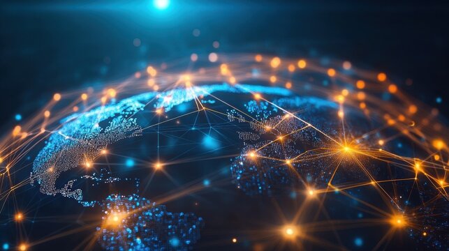 Global Business Connections. Corporate networking. Concept of networking in a corporation. AI generative