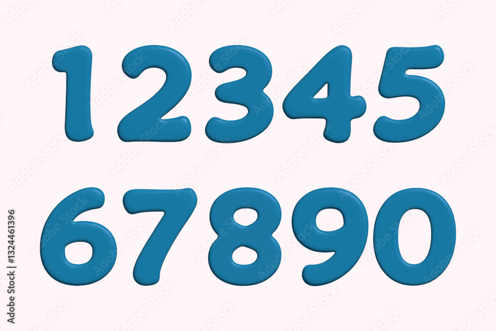Fototapete set of colorful numbers. vector illustration. template elements for greeting card, web design. mathe