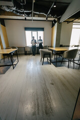 office workers doing brainstorming