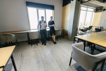 office workers doing brainstorming