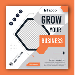 Digital marketing and corporate business service social media post banner template design