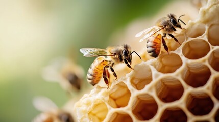 Honey bee hive with patterns.