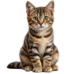 Fototapeta premium Adorable Maine Coon and British Shorthair Cats Sitting Isolated in Studio.AI Generated