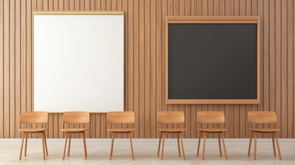 Digital classroom design with minimal distractions, smooth transitions, and a focus on clarity, Digital Classroom, Minimalist system