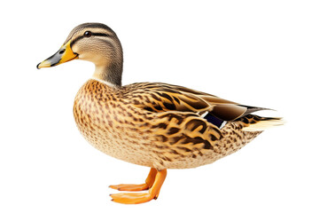 Obraz premium Mallard duck standing with detailed feathers, cut out