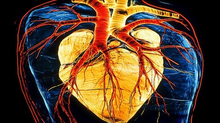 3D Human Heart Anatomy, Medical Visual, Cardiology Research