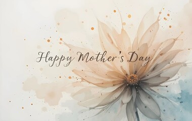 Happy Mother's Day poster wallpaper with vintage floral background with flowers, Happy Mother's day card poster wallpaper with watercolor flower painting in the background