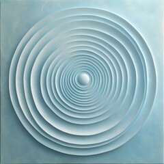 Fototapeta premium Abstract 3D artwork featuring layered concentric circles in soft blue tones, creating a hypnotic and meditative effect with smooth gradients and a sense of depth and dimension.