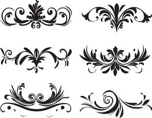 Decorative Ribbon Collection silhouette vector