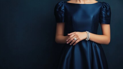 1960sstyle woman flaunts diamond bracelet and vintage jewelry