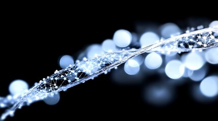Digital Network Flowing Through Space.