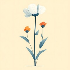 Naklejka premium Elegant Floral Illustration for Pastel Background.