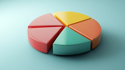 A basic D pie chart with easily distinguishable colors, perfect for business or academic presentations.
