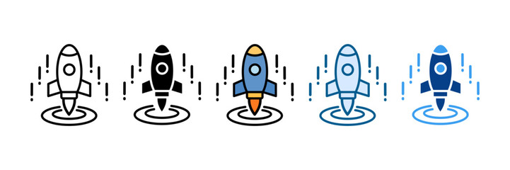 Rocket Icon Set Multiple Style Collection