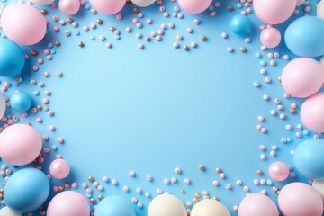 Colorful birthday celebration background featuring balloons with customizable text area