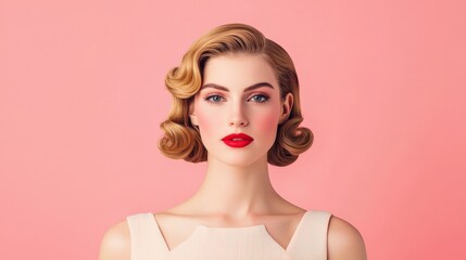 Vintagemodern retrofuturistic finger waves with glossy wetlook