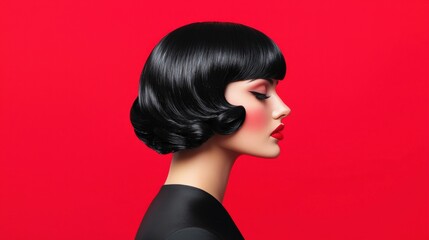 Vintagemodern retrofuturistic finger waves with glossy wetlook