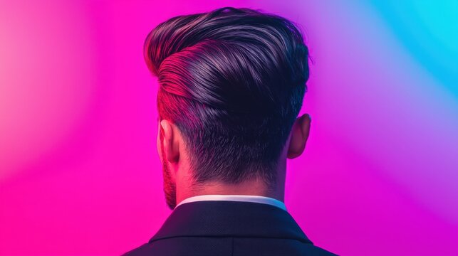 Rockabilly hairstyle with slickedback sides and voluminous quiff