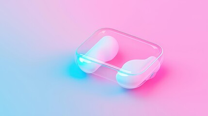 Floating music player with translucent buttons and soft glow effects, Music Streaming, Minimalist futuristic